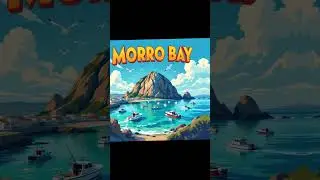 Morro Bay, California &ndash; Vintage Watercolour Coastal Landmark Poster #lsvart #MorroBay #Californ