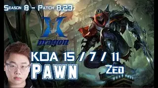 KZ Pawn ZED vs YASUO Mid - Patch 8.23 KR Ranked