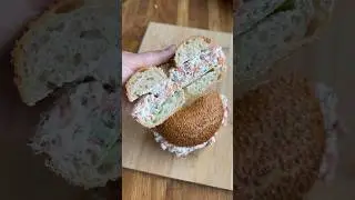 Smoked Salmon & Cream Cheese Bagel 🥯 #bagel