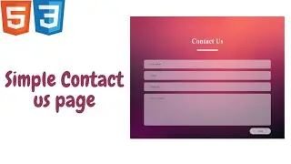 How to create an Contact us page in html Css