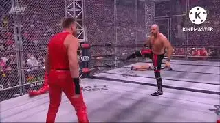 Claudio Castagnoli & Jake Hager  Face-to-face AEW Blood & Guts 2022