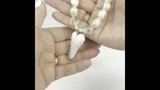bianca white murano heart pearl and crystal necklace  #freshwaterpearlnecklace #pearljewellery