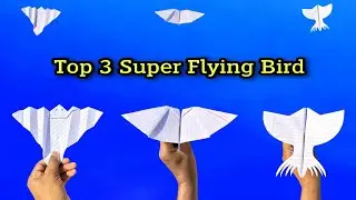 top 3 flying super bird plane, how to make 3 new flying bird, notebook paper flying plane. bat plane