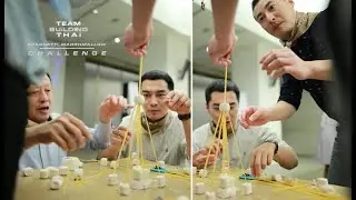 Spaghetti marshmallow tower challenge team building activity for corporate event Bangkok Thailand