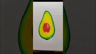 How to draw avocado 🥑 step by step drawing #art #drawing #avocado #painting #fruit #creative #shorts