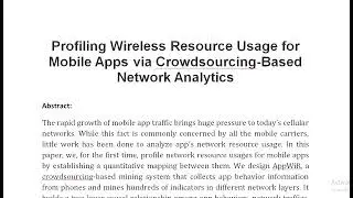 Profiling Wireless Resource Usage for Mobile Apps via Crowdsourcing Based Network Analytics