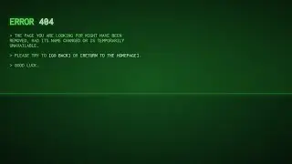 Error 404: Page Not Found (80s Hacker Theme) using pure HTML & CSS
