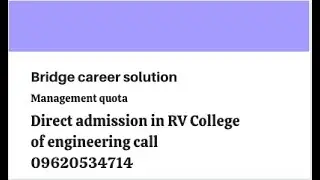 ECE admission in RV College of engineerring RVCE through management quota.