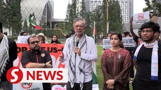 Pro-Palestine group protests participation of two companies at defence expo