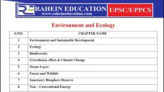 Free longest test series :Ecology and environmental  for UPSC/ UPPSC ( Topic wise and Chapter wise)