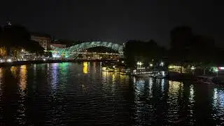 A Night Walk Across Tbilisi's Iconic Bridge of Peace | TBILISI GEORGIA #tbilisi  #georgiandance