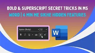 Class4 Bold & Superscript Secret Tricks in MS Word | 4 Min Me Sikhe Hidden Features #ComputerBasics