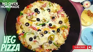 Vegetable pizza | Home made veg piza recipe | veggie pizza recipe