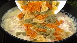Bunte Nudeln mit Speck OHNE Farbstoffe! Nat&uuml;rlich, gesund und lecker!