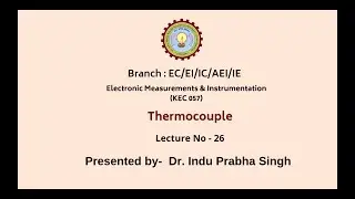 Electronics Measurement & Instrumentation | Thermocouple | AKTU Digital Education