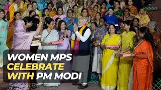 Watch: Women MPs celebrate with PM Modi after Women's Reservation Bill passes in Rajya Sabha