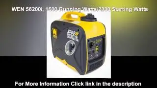 WEN 56200i, 1600 Running Watts 2000 Starting Watts, 4 Stroke Gas Powered Portable Inverter Generator