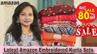 Amazon 🎀 Latest Embroidered Kurta Set Haul | Amazon 🎀 Partywear Kurti/Kurta Sets | Ranjana R