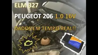 ELM327 PEUGEOT 206 1.0 16V 2005 - VEJA OS DADOS EM TEMPO REAL