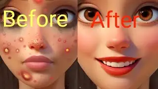 Big Acne Removal and Pimples popping Asmr Animation.