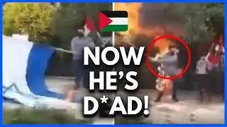 Palestinian LEARNS Why You Should NEVER Try To Burn Israeli Flag!