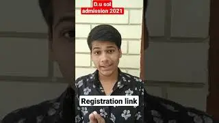 d.u sol admission 2021 latest update registration link #shorts