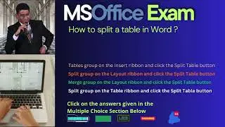 How to split a table in Word || MSoffice Exam || schoolhelp.info/exam