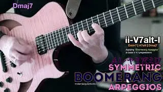 Applying Symmetric Boomerang Arpeggios over ii-V-I's - Modern 2 Notes per String Arpeggios