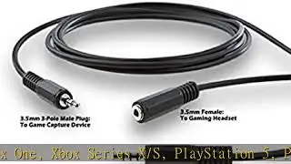 ienza&reg; Party Chat Link Chat Adapter Cable Wire for Xbox One, Xbox Series X/S, PlayStation 4 PS4, PS