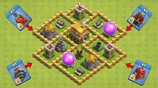 TownHall 5 Max vs All Siege Machines   -Clash of Clans