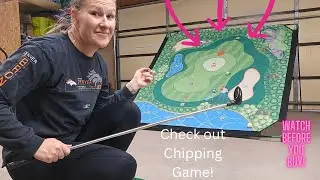Golf Chipping Game Set, 71 x 71 in. Practice Mat with 2 Adjustable Clubs, 24 Sticky Balls, Portable