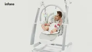 INFANS Baby Swings for Infants, 3 in 1 Foldable High Chair w/ 8 Adjustable Height