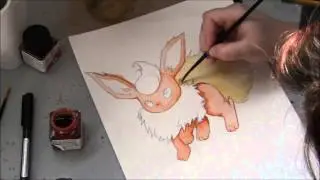 Pokémon: Flareon - Watercolor Speedpaint