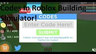 TWO CODES IN ROBLOX BUILDING SIMULATOR!