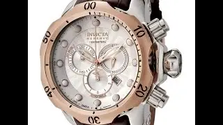 Invicta 0359 Men's Reserve Venom Brown Leather Strap Silver Dial Chronograph Watch Review Video