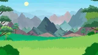 4K Animated cartoon Background | Mountain Scenery Animation | Beautiful  animation background