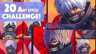 20 Art Style Challenge Speedpaint - With KANEKI KEN - Speed Drawing