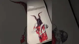 Drawing Scribble Art ( Into the darkness ) #scribbleart #art #horror #creepy #devil #darkness