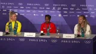 Faith Kipyegon Gold #3, Jess Hull Silver, Georgia Bell bronze Women's Olympic 1500m Press Conference