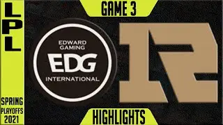 EDG vs RNG Highlights Game 3 | LPL Playoffs Semi Final Spring 2021 | Edward Gaming vs Royal G3