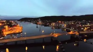 Porsgrunn by night (from above) - Phantom 3 Advanced