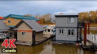 🇨🇦【4K UHD】Плавающие дома. Дельта Британской Колумбии, Канада.