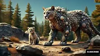 A Large Mountain Lion With His Baby, Need to help [ AI ART ] Glowy