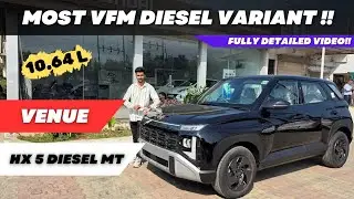 Hyundai Venue HX5 Diesel MT🖤!! Abyss Black Colour | On Road Price | Features | Venue Facelift 2025
