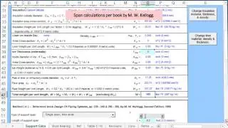 Pipe & Tube Support Spacing, Shoe Bearing, Slope, Sag, Stress