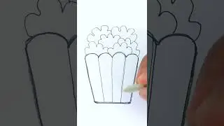 How to draw popcorn #drawing