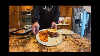 Making A Bison Burger with Sweet Potato Chips