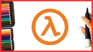 Half Life logo drawing _ How to draw logo with hands