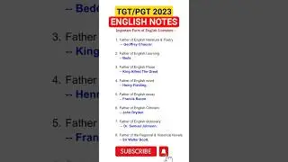 TGT/PGT ENGLISH 2023-24 NOTES. #tgtpgtexam #tgtpgtenglish #english #shorts #tgtenglish #pgtenglish