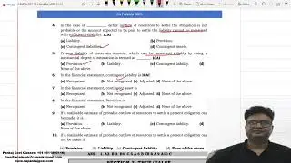 CA Foundation Accounts Lecture 8 |MCQs | Provisions, Contingent Liabilities & Assets | ExamPractice